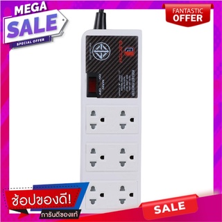 รางปลั๊กไฟ 6 ช่อง 1 สวิตซ์ ELECTON EP9-6103 3 ม. ปลั๊กพ่วง POWER STRIP ELECTON EP9-6103 6-OUTLET 1-SWITCH 3M