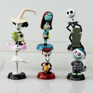 ฟิกเกอร์ Nightmare Before Christmas Jack Skellington ของเล่นสําหรับเด็ก 6 ชิ้น