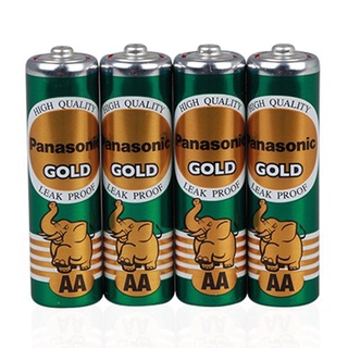 Panasonic Gold ถ่านพานาโซนิค (ก้อนสีเขียวทอง) ถ่านAAA / AA มีให้เลือกแบบ 1ก้อน และ 4ก้อนถ่านนาฬิกา ถ่านของเล่น