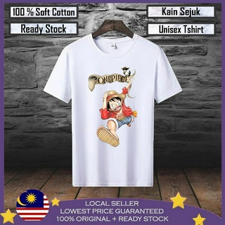 เสื้อยืดผ้าฝ้าย 100% พิมพ์ลาย Luffy Baju Lelaki พรีเมี่ยม สําหรับผู้ชาย