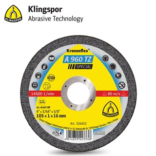 ใบตัดบาง Klingspor A960TZ ขนาด 4" หนา 1mm.