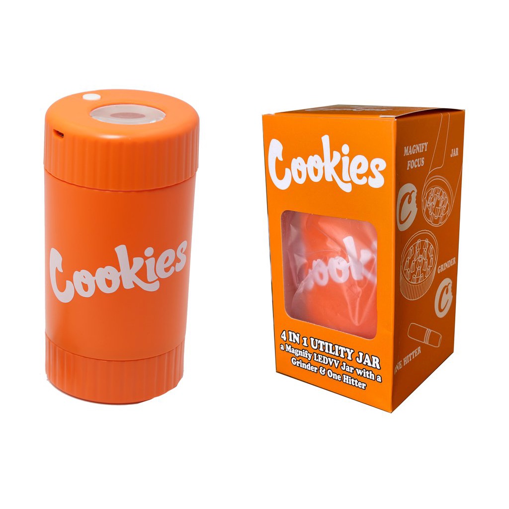 Cookies Led Magnifying Jars Mag Jar With Herb Grinder And One Hitter