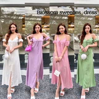 เดรสสายเดี่ยวต่อแขนรุ่นใหม่✨Blossom Sweeties dress✨เนื้อผ้าสวยทิ้งตัว งานPromthong