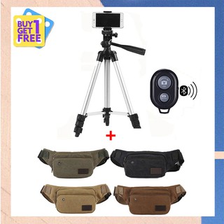 Tripod 3110 3 - ขาตั้งกล้อง 3 ขา พร้อม รีโมทควบคุมบลูทูธ + ถุงใส่ขาตั้งกล้อง+กระเป๋าเงินผู้ชาย