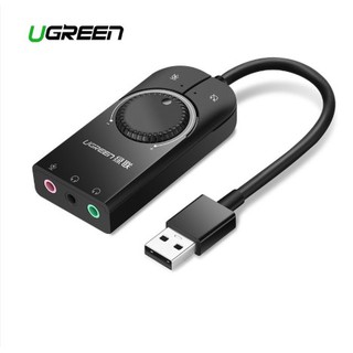 Ugreen USB Soundcard 3.5 มม. อะแดปเตอร์ USB สำหรับ หูฟัง