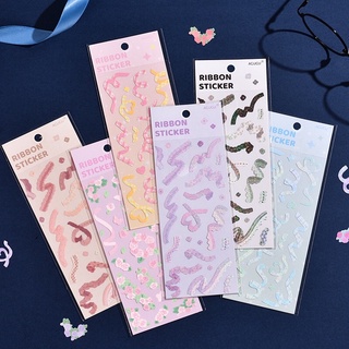 🚨SALE🚨 🌟My Blink Ribbon Sticker สติ๊กเกอร์ริบบิ้นน่ารักวิ้งวับสวยมาก สติกเกอร์ตกแต่ง