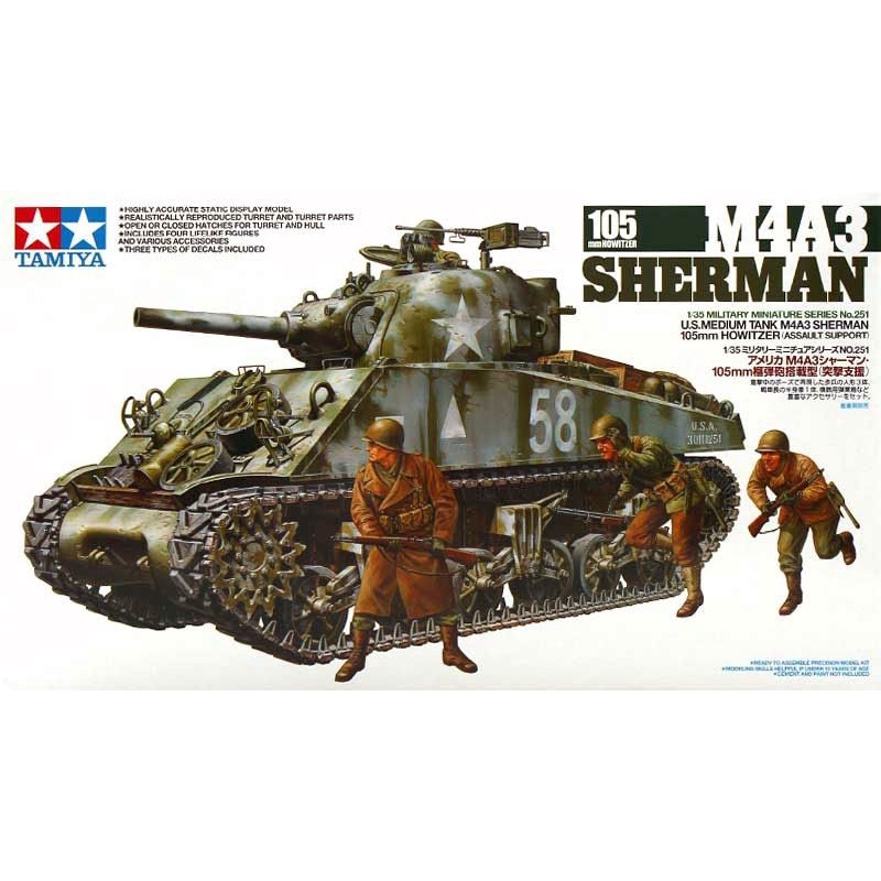Tamiya 35251 1/35  M4A3 Sherman 105mm