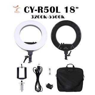 ไฟสตูดิโอ LED Ring Light CY-R50L ไฟแต่งหน้า 18 นิ้ว ไฟเซลฟี ไฟวงเเหวน ไฟวงกลม 3200k-5500k แสง2สี