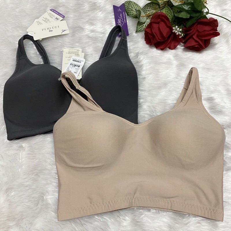 SABINA เสื้อชั้นใน INVISIBLE WIRE (ไม่มีโครง) รุ่น D-PERFECT BRA รหัส SBD7501 สีเทา รหัสSBD7500สีเนื้ออ่อน