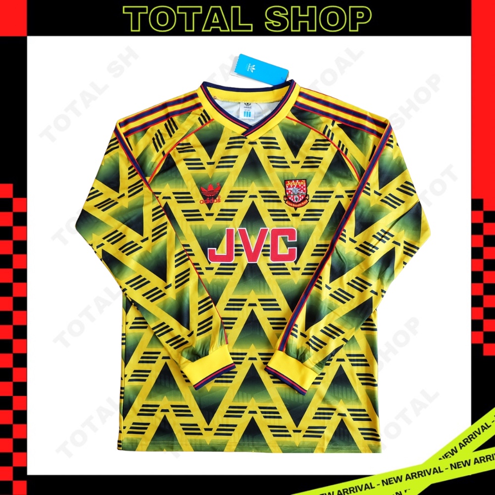 Arsenal 1991/92 Away long sleeve vintage jersey เสื้อบอลอาร์เซนอลย้อนยุค เสื้ออาร์เซนอลแขนยาวย้อนยุค