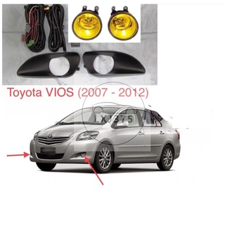 Yellow(พร้อมสายไฟ และสวิตช์) ฝาครอบสวิตช์ไฟตัดหมอก แบบใส สําหรับ Toyota Vios 2008 2009 2010 2011 2012 2013