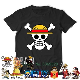 คอลูกเรือ✑One Piece Brand Clothing Anime Beard Monkey D Luffy Anime 100% Cotton Plus Size MenS T-ShirtS-5XL