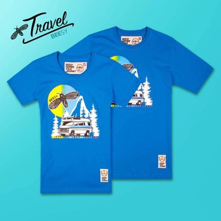 Beesy® เสื้อยืด ช/ญ รุ่น Travel สีฟ้า (ราคาต่อตัว)