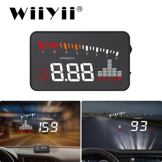 Hud X5 OBD2 EUOBD โปรเจคเตอร์เตือนภัย ความเร็วสูง หน้าจอแสดงผล RPM สําหรับรถยนต์