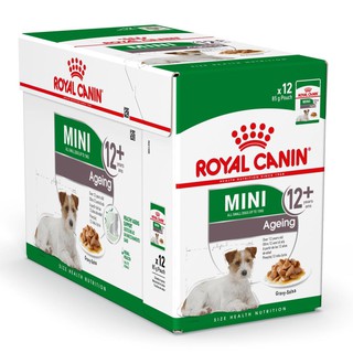 Royal Canin Pouch SHW Mini Ageing Dog Pouch [85g x 12 ซอง] อาหารเปียก ชิ้นเนื้อในน้ำเกรวี่ สำหรับสุนัขสูงวัย พันธุ์เล็ก