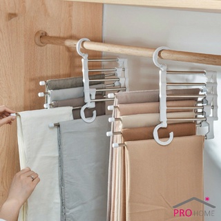 สแตนเลส ที่แขวนกางเกง  ที่เก็บของในตู้เสื้อผ้า  Foldable stretch pants rack