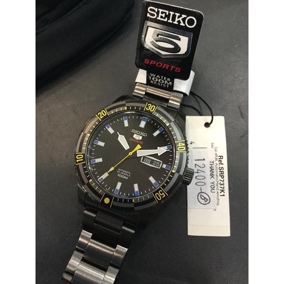 นาฬิกาข้อมือ Seiko รุ่น Sport 5 ออโต รมดำ
