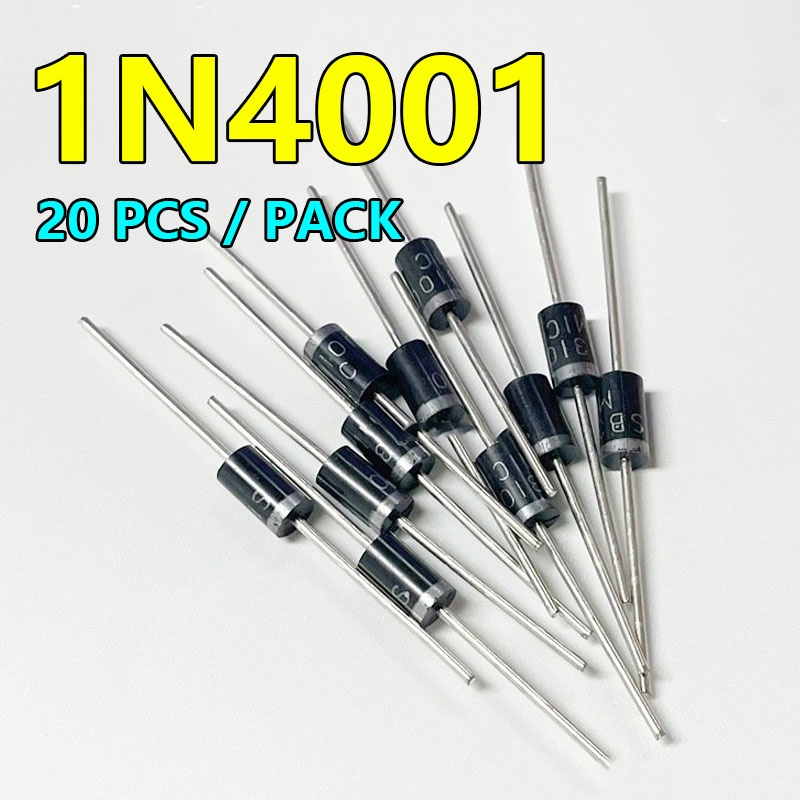 ไดโอด 1N4001 IN4001 DO-41 1A50V ความยาวเท้า 45 มม. 100 ชิ้น