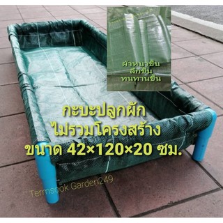 กะบะปลูกผัก 42x120x20 cm (ไม่รวมโครง) ถุงแปลงผักกึ่งสำเร็จรูป กะบะปลูกผัก แปลงปลูกผัก ระบายน้ำได้ดีพืชโตเร็วได้ผลผลิตสูง