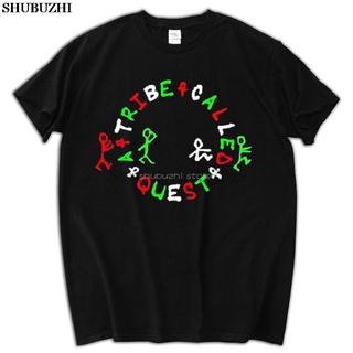 [COD]Lyzh A TRIBE CALLED QUEST *Logo ATCQ เสื้อยืดลําลอง แฟชั่นสําหรับผู้ชาย สีดํา แขนสั้น คอกลม พิมพ์ลายโลโก้ ขนาดใหญ่