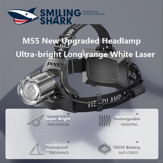 SmilingShark TD-6021 ไฟฉายคาดหัว ไฟคาดหัว M55 ไฟฉายคาดหัวแรงสูงส่องไกล ไฟหน้า 10000 Lumens ทรงพลังสดใส USB ชาร์จใหม่ได้ กันน้ำ ซูม ตกปลากลางแจ้ง ล่าสัตว์ แคมป์ปิ้ง ไฟฉายล่าสัตว์ มัลติฟังก์ชั่หัวไฟฉายไฟเตือนสีแดง