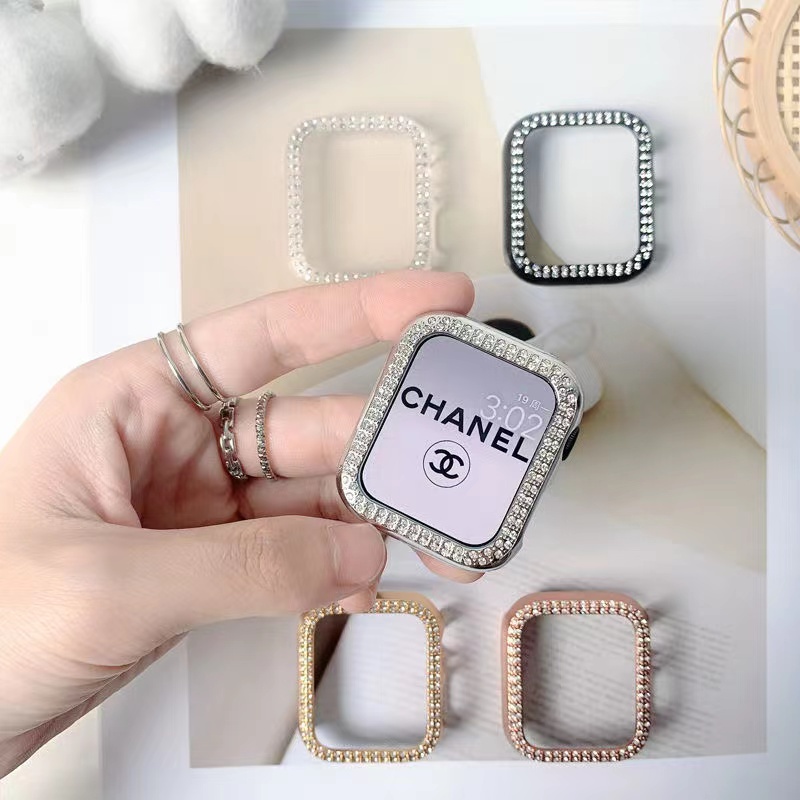 เพชรกันชนป้องกันกรณีสําหรับ Apple Watch Cover Series 10 9 8 7 6 SE 5 4 สําหรับ iWatch 45 มม.41 มม.40 มม.44 มม.38 มม.42 มม.Apple Watch กรณี