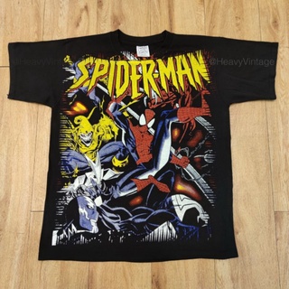 เสื้อยืดผ้าฝ้าย SPIDERMAN MARVEL COMICS MOVIE OVP OVERPRINT เสื้อลายการ์ตูนมาเวล สไปเดอร์แมน เสื้อโอเว่อร์ปริ้น