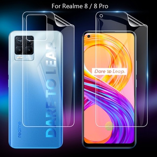 ฟิล์มไฮโดรเจล บางพิเศษ สําหรับ Oppo Realme 8 / 8 Pro 6.4 นิ้ว นิ่ม TPU ด้านหน้า ด้านหลัง ป้องกันเต็มจอ ฟิล์มป้องกัน แบบใส (ไม่ใช่กระจกนิรภัย)