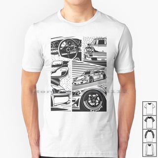 tshirtเสื้อยืดคอกลมฤดูร้อนRwb 964. เสื้อยืดผ้าฝ้าย 100% พิมพ์ลาย Rauh - Begriff Rwb Nakai-Cars San Japan Jdm 964 996 997