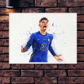 โปสเตอร์ ผ้าแคนวาส ไค ฮาแวร์ทซ์ เชลซี Kai Havertz Chelsea ภาพวาด ศิลปะ นักบอล นักฟุตบอล