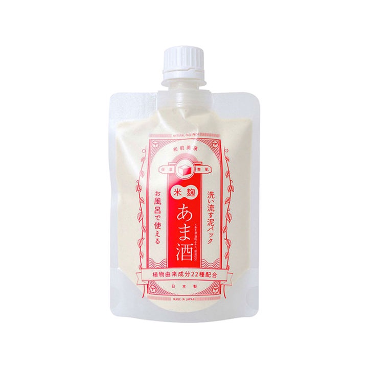 WAHADABISEN FACIAL CLAY PACK (AMAZAKE) 180 G โคลนพอกบำรุงผิวหน้า สูตรกระจ่างใส ลดรอย