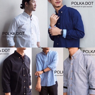 POLKA DOT เสื้อเชิ้ต แขนยาว ลายจุด