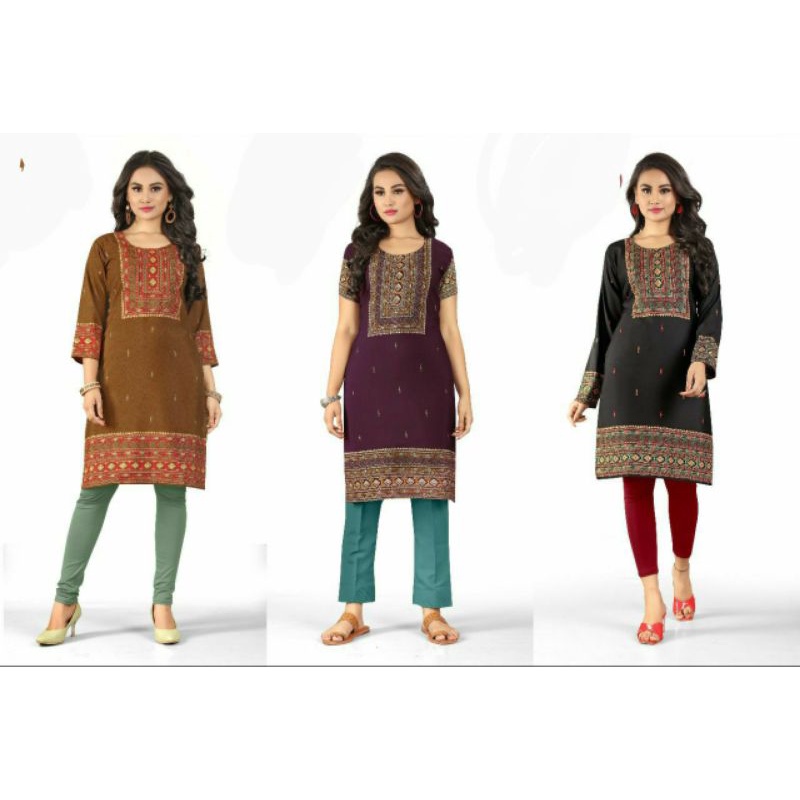 Crepe Kurti - Size XS ถึง 6XL(ship24hours)