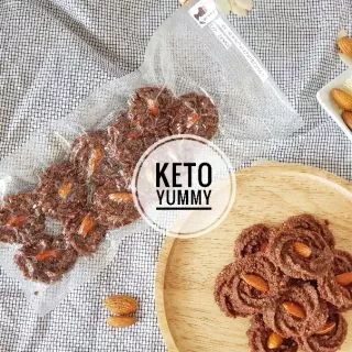 คุกกี้อัลมอนต์เนยสดรสโกโก้ คีโต ไร้แป้ง KETO Cocoa Cookies เบาหวาน,เด็กแพ้กลูเตน ทานได้