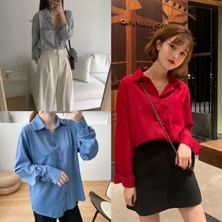 เสื้อเชิ้ตคอปกแขนยาว มีกระเป๋าหน้า1ข้าง