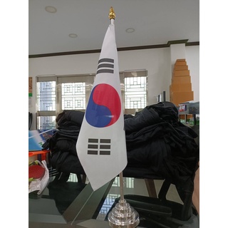 KOREA ธงตั้งโต๊ะ สีเงิน ธงชาติเกาหลี สูง 48 cm