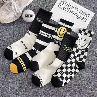 New ถุงเท้า หวีผ้าฝ้าย แฟชั่นแนวสปอร์ต พร้อมส่ง cotton 100% long socks