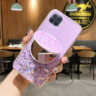 เคสโทรศัพท์ OPPO A93 Casing Fashion Makeup Mirror Stand Phone Case Softcase Silicone Clear Back Cover เคส