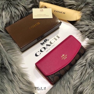 กระเป๋าตังค์coach ใบยาว ฝาพับ ขนาด8นิ้ว