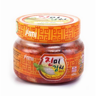 💥โปรสุดพิเศษ!!!💥 จินมี่ กิมจิหัวไชเท้า 400 กรัม Jinmi Cubed Radish Kimchi 400 g