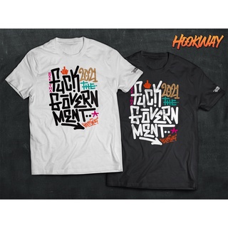 Hookway เสื้อยืดคอกลมแขนสั้นพิมพ์ลาย The Government Parody T-Shirt ผ้าคอตต้อน100%