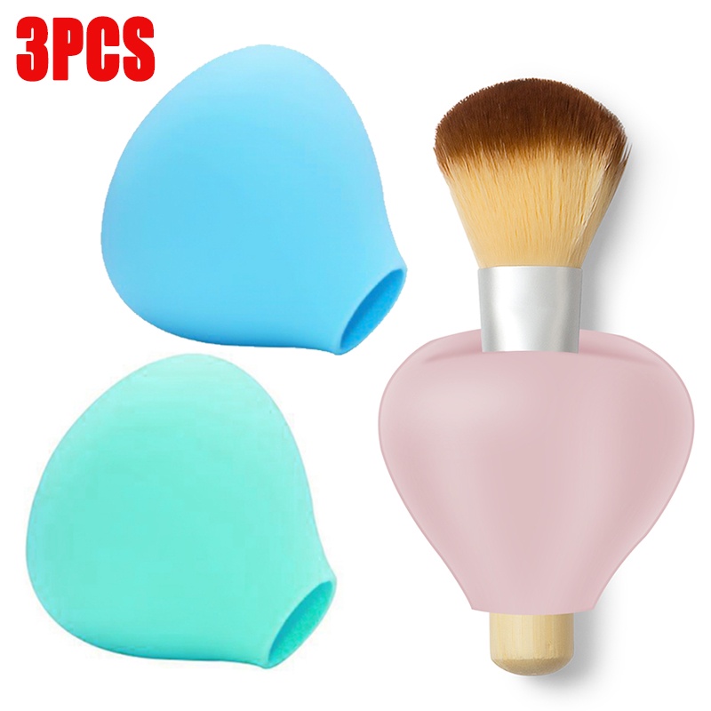 3 ชิ้น ที่ใส่แปรงแต่งหน้า บับเบิล เดินทาง ออแกไนเซอร์ เคส สําหรับป้องกันแปรงแต่งหน้า ฝาครอบแปรงรองพื้น