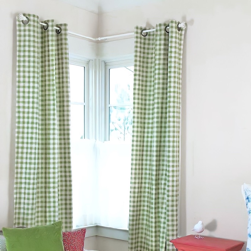 แนะนำ ผ้าม่าน ผ้าม่านสก็อตญี่ปุ่น🇯🇵สไตล์มินิมอล ผ้าม่านหน้าต่าง ผ้าม่านประตู (แบบห่วงตาไก่) ราคาพิเศษ มีเก็บเงินปลายทาง