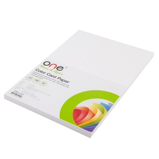 กระดาษการ์ดสี A4 180 แกรม สีขาว (50แผ่น) ONE A4 180 gram white card paper, white (50 sheets) ONE