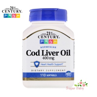 21st Century Norwegian Cod Liver Oil 400 mg 110 Softgels น้ำมันตับปลาจากนอร์เวย์ 400 มิลลิกรัม (110 เม็ด)