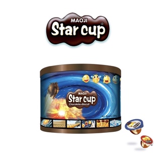 มาโอจิ สตาร์คัพ ช็อกโกแลต บิสกิต | บรรจุ 100 ถ้วย | Maoji Star Cups Chocolate Dip Biscuits