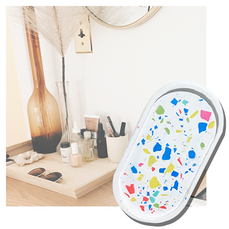 MN FORMULA Terrazzo Tray ถาดวางเทียนหอม เครื่องประดับ  ทรงกลม