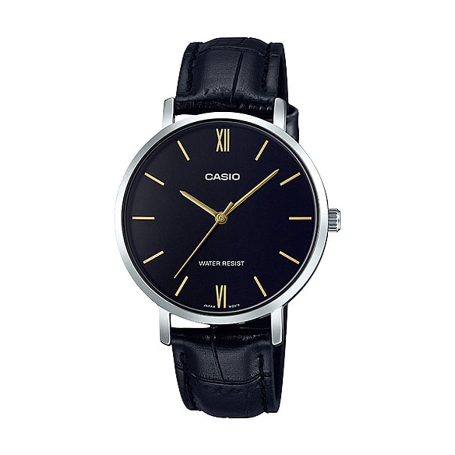 Casio Standard นาฬิกาข้อมือผู้หญิง สายหนัง รุ่น LTP-VT01L,LTP-VT01L-1B - สีดำ