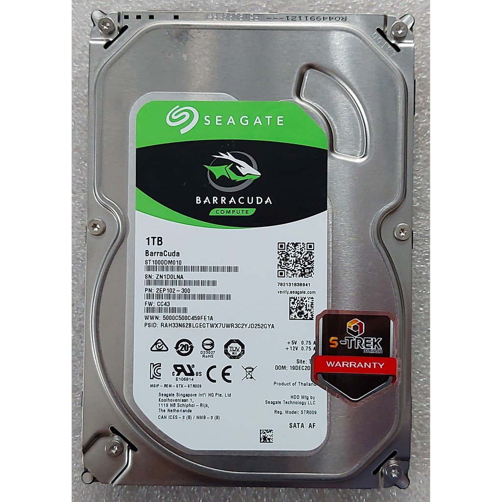 HDD Segate Baracuda 7200RPM 64MB 1TB (แถมสาย SATA)