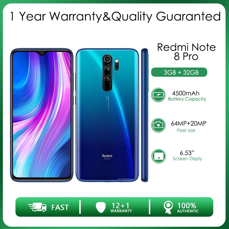 Xiaomi Redmi Note 8 Pro 6g Ram 64gb128gb Rom Smartphone 108mp Camera Snapdragon 732g 120hz 